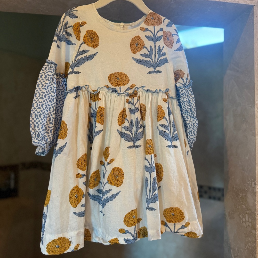 Pink Chicken Brooke Yellow Floral Dress (4y)